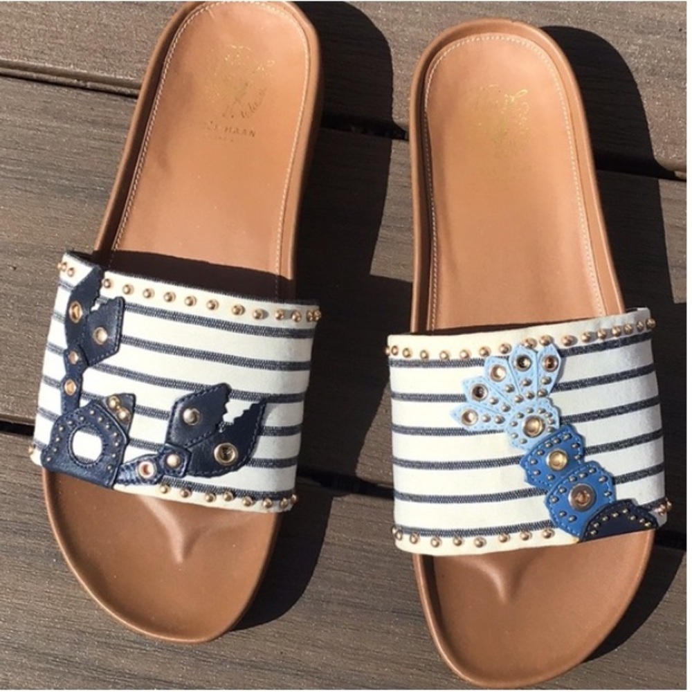 Cole Haan Pinch Lobster Montauk Slides Studded Sandals